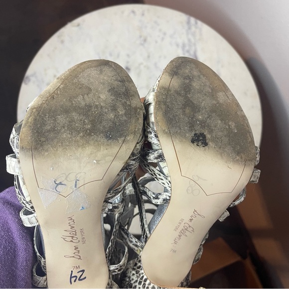 Sam Edelman Eden Heels Size 7M snakeskin shoes Leather - Picture 6 of 7